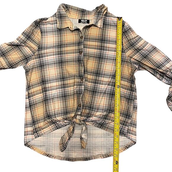 Jolie & Joy By FCT Plaid Tie Front Shirt Size X-Large - Picture 4 of 4